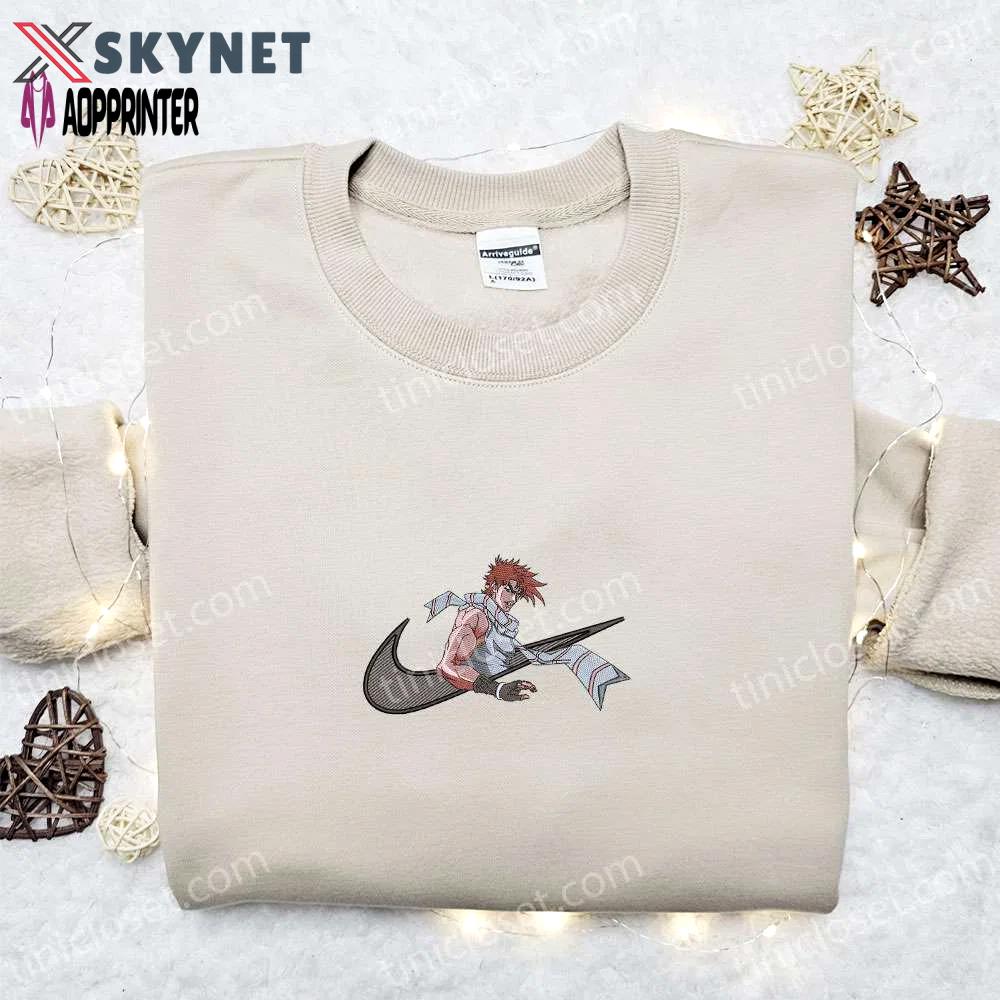 Joseph joestar x nike swoosh shirt jojo’s bizarre adventure anime hoodie – best gift idea Embroidered Shirt