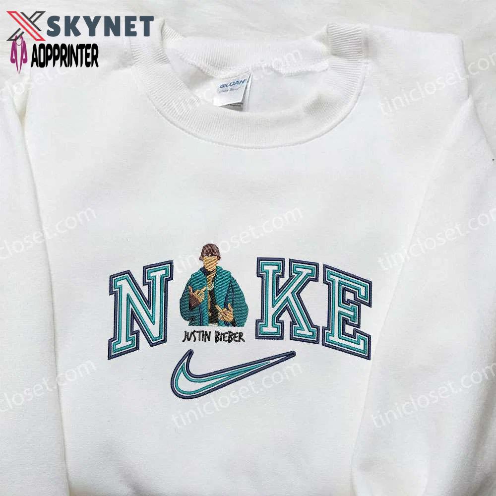 Justin bieber x nike embroidered shirt: celebrity inspired & stylish design Embroidered Shirt