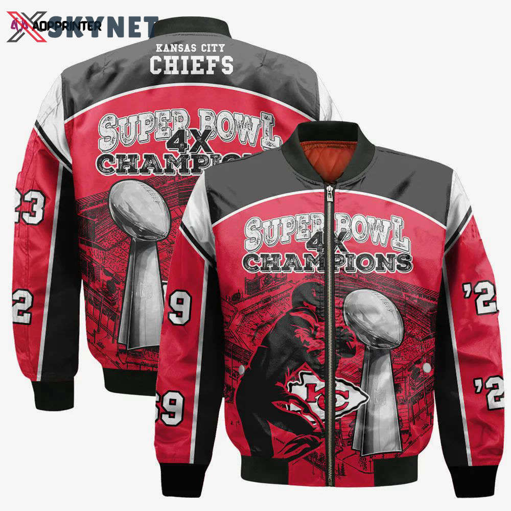 Kansas city chiefs 4x super bowl champions design bomber jacket sfat v23 Bomber Jacket
