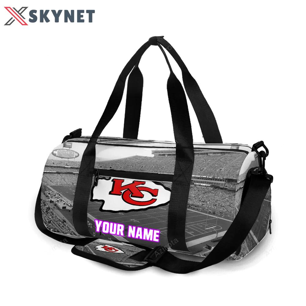 Kansas city chiefs arrowhead stadium personalized name travel bag gym bag 1447 Travel Bag