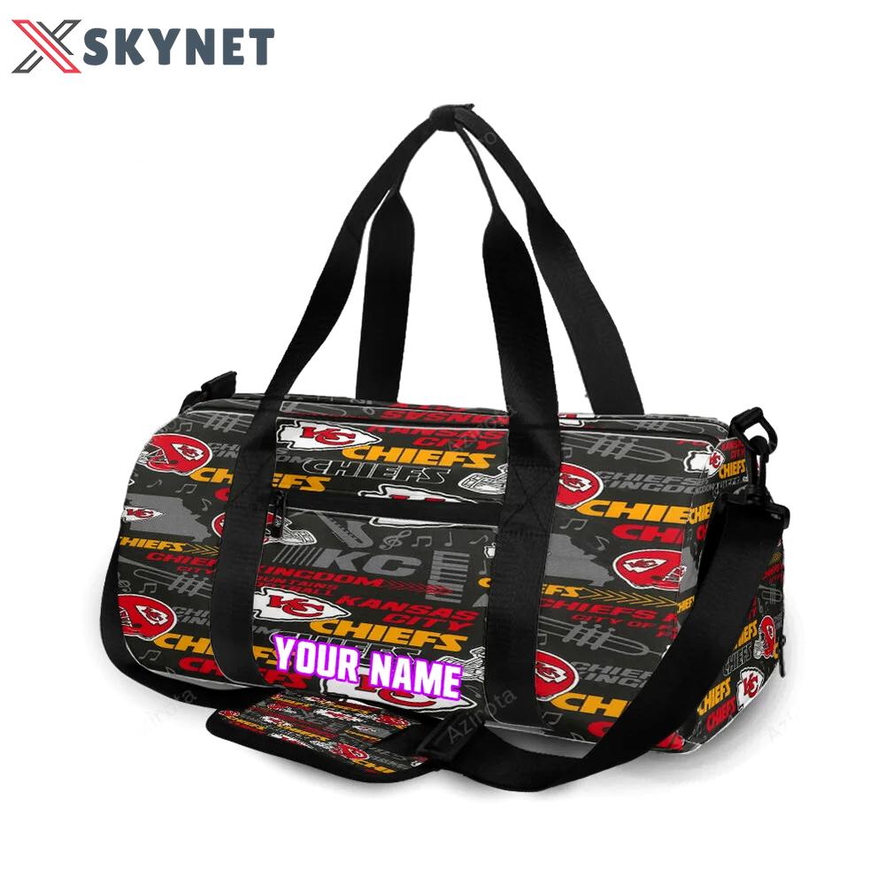 Kansas city chiefs emblem v10 personalized name travel bag gym bag 284 Travel Bag