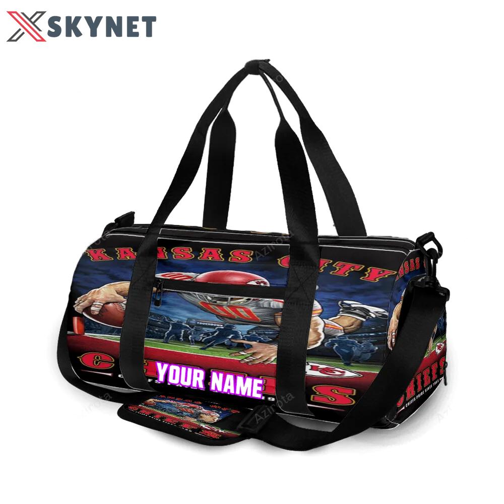 Kansas city chiefs mascot personalized name travel bag gym bag 920 Travel Bag