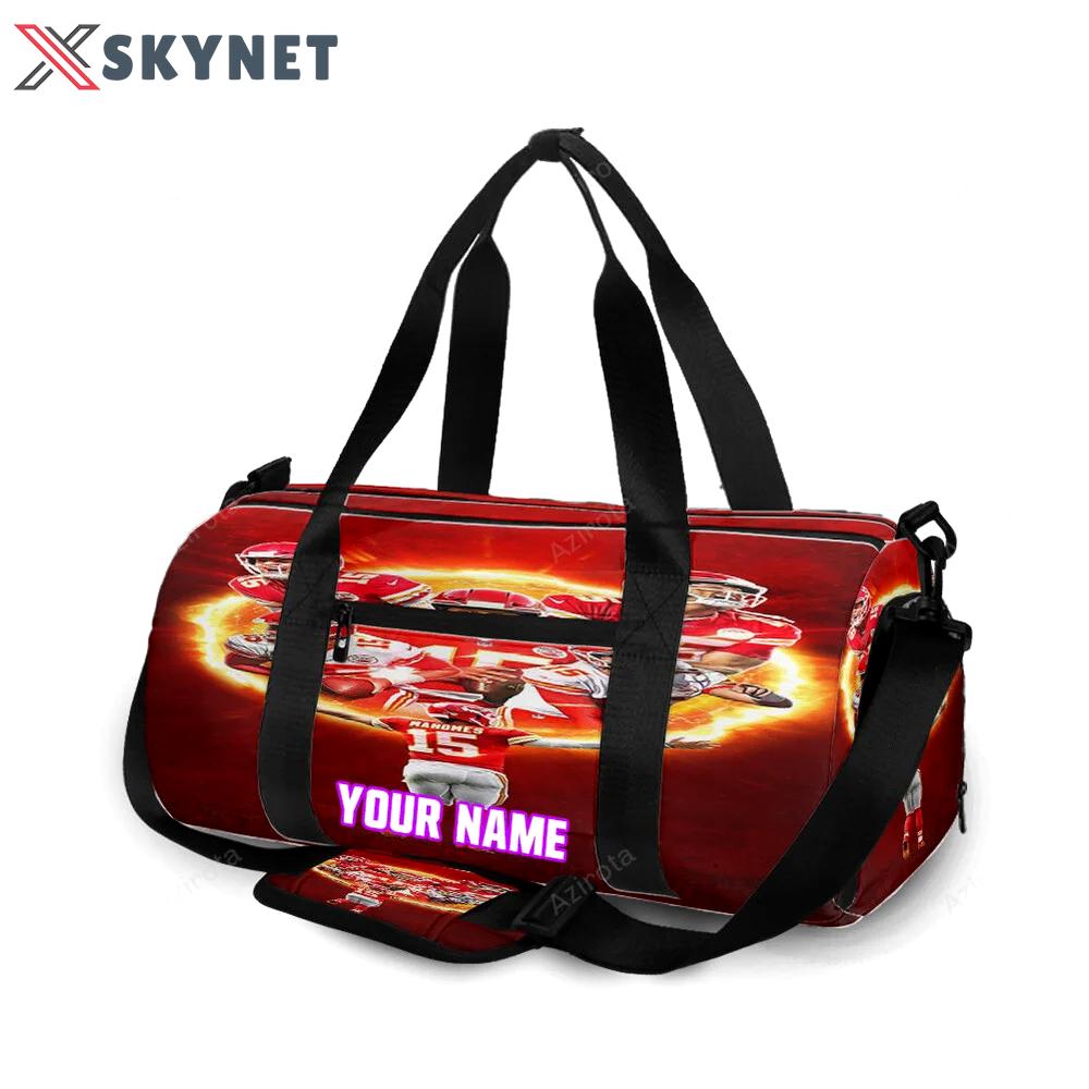 Kansas city chiefs patrick mahomes 15 v4 personalized name travel bag gym bag 1036 Travel Bag