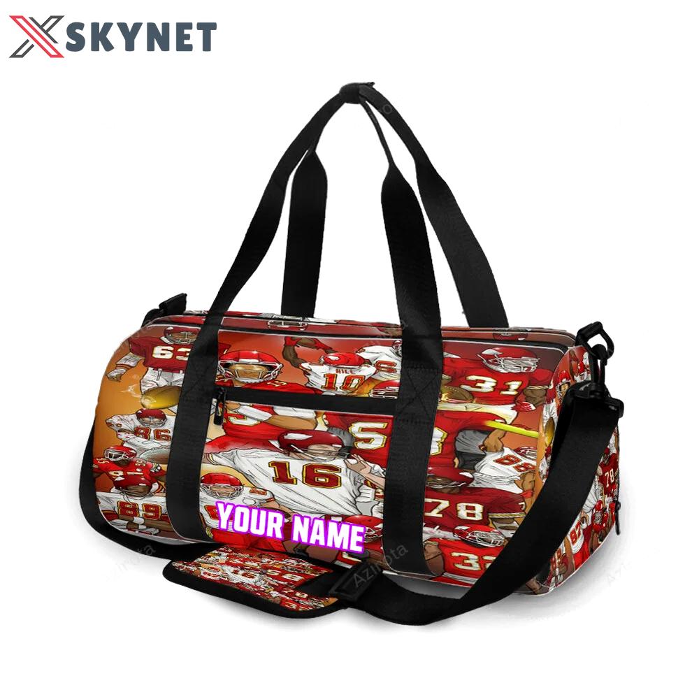 Kansas city chiefs team v12 personalized name travel bag gym bag 1220 Travel Bag