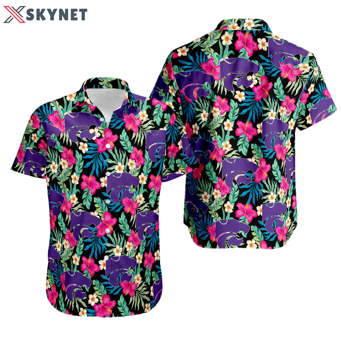 Kansas state wildcats with tropical pattern summer hawaiian shirt Hawaii Shirt Shorts & Flip Flops