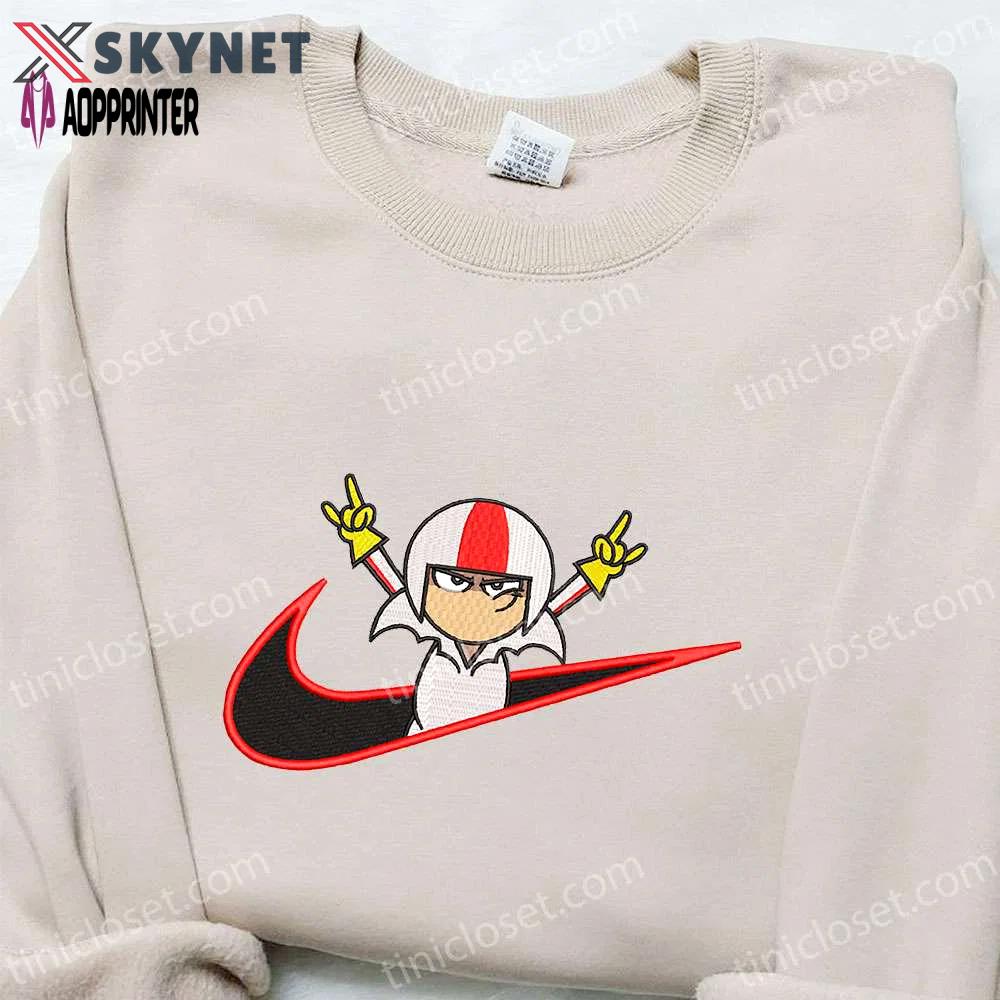 Kick buttowski x nike swoosh cartoon sweatshirt – suburban daredevil & nike inspired embroidered shirt Embroidered Shirt