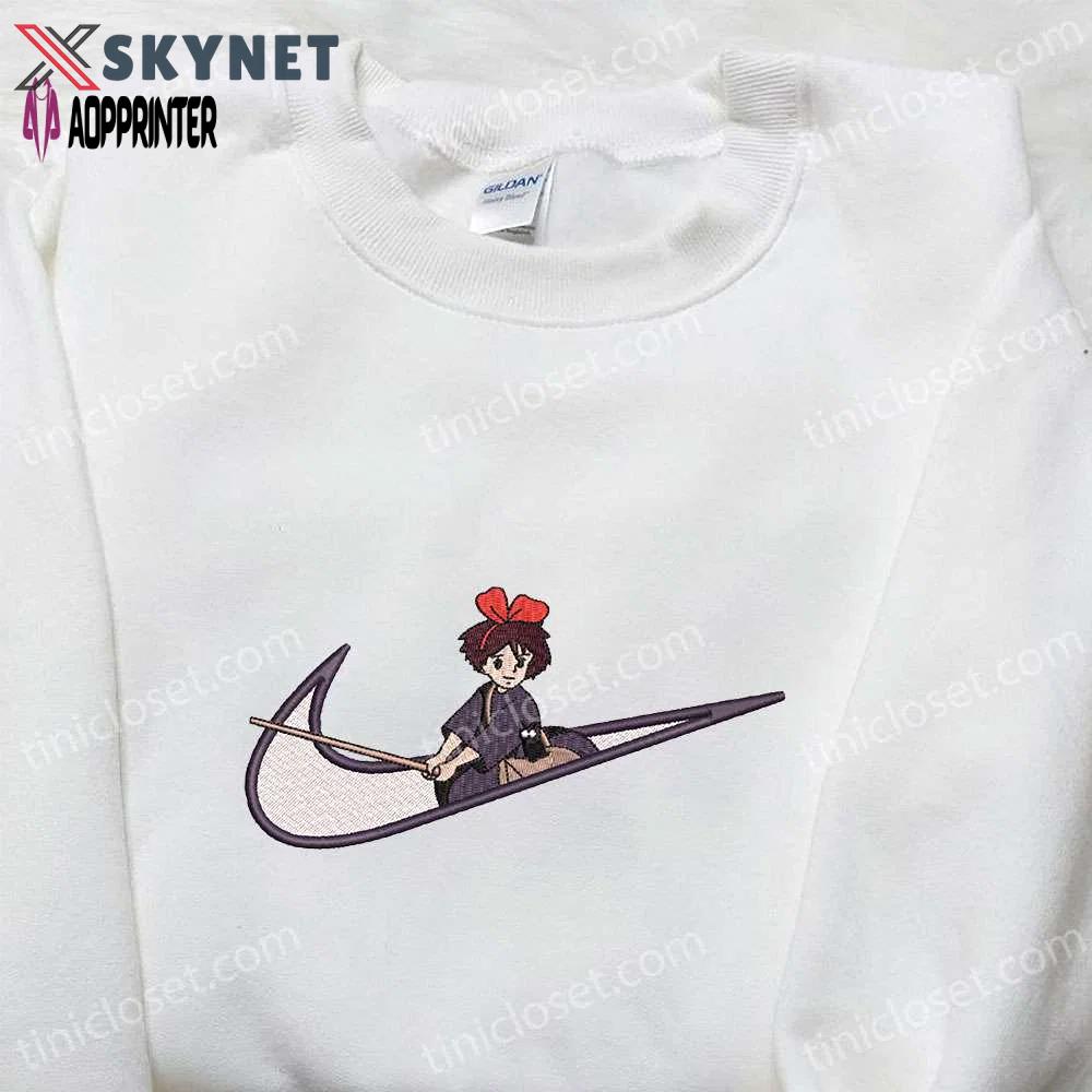 Kiki x nike swoosh embroidered sweatshirt & shirt: stylish delivery service inspired apparel Embroidered Shirt