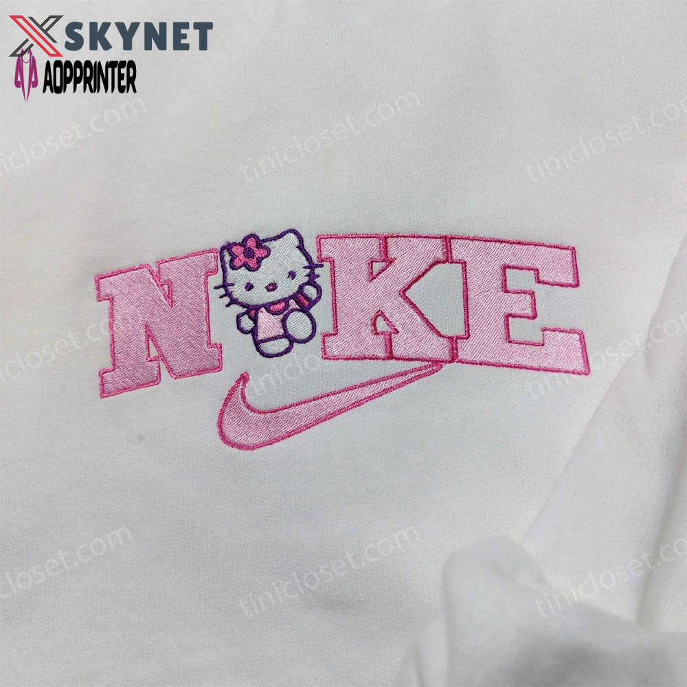 Kitty nike embroidered sweatshirt – nike inspired hoodie perfect girlfriend gift Embroidered Shirt