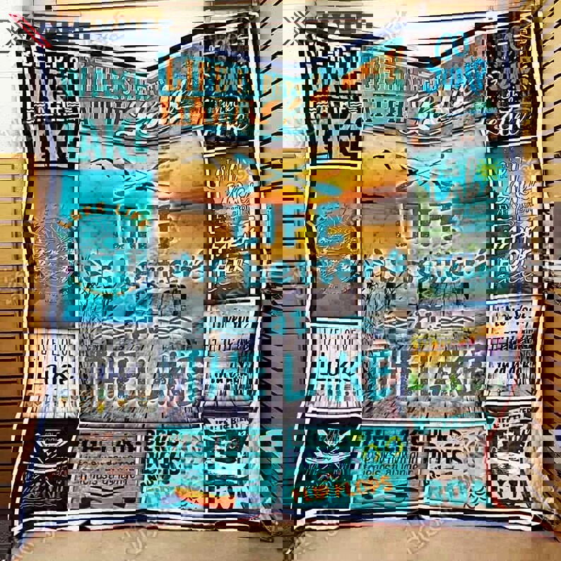 Lake blanket - life is better at the lake quilt blanket - lake gifts for friends Quilt Blanket