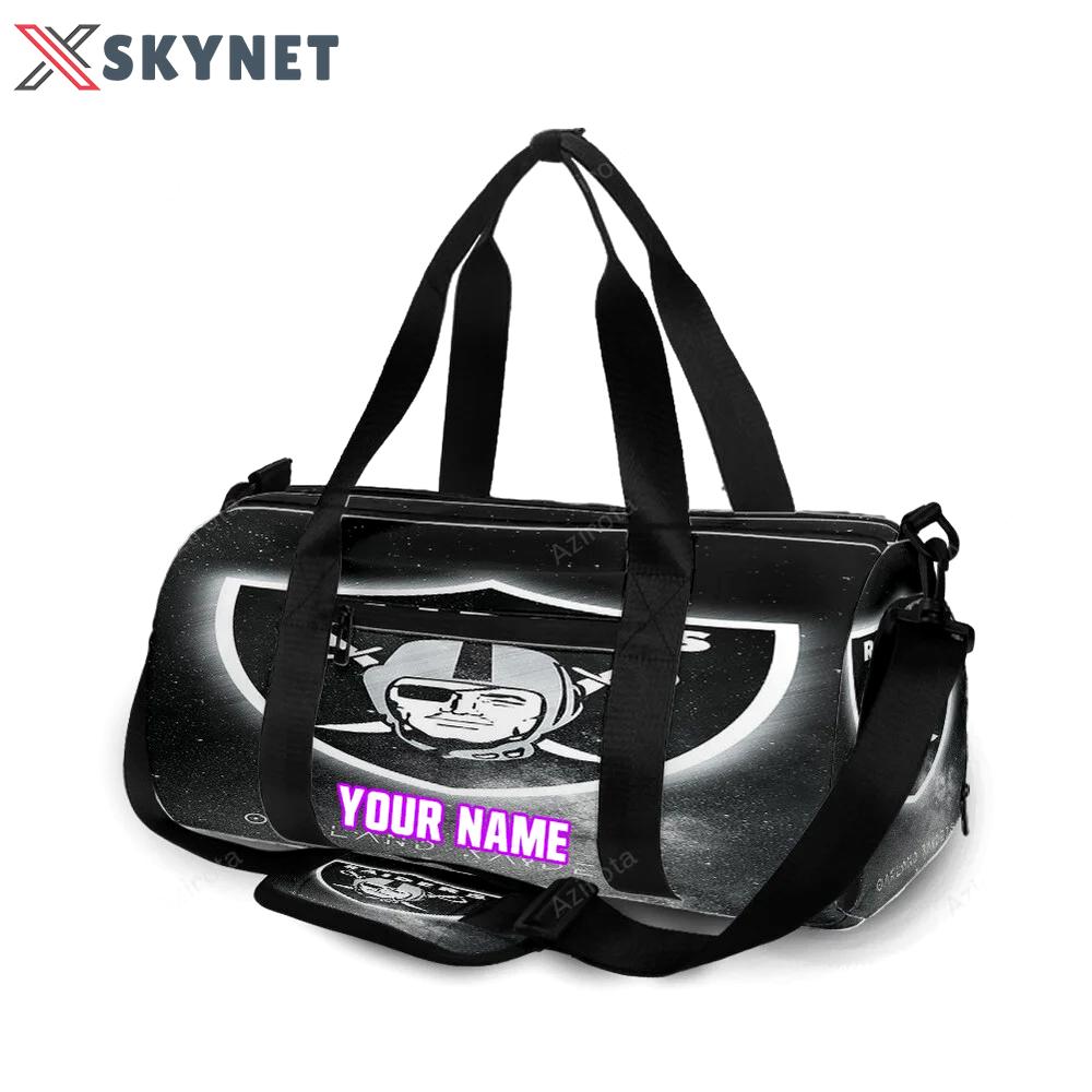 Las vegas raiders galaxy logo art personalized name travel bag gym bag 1512 Travel Bag