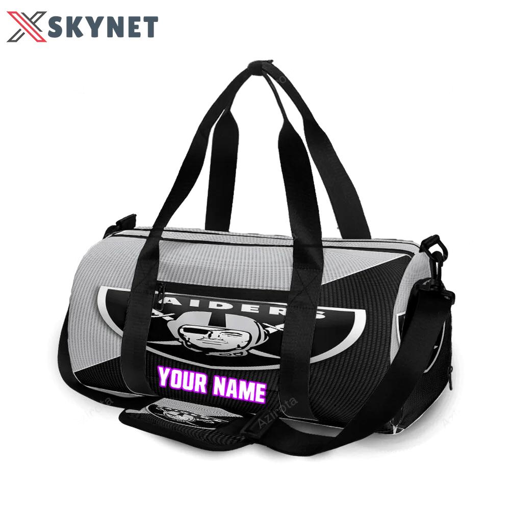 Las vegas raiders logo art9 personalized name travel bag gym bag 95 Travel Bag