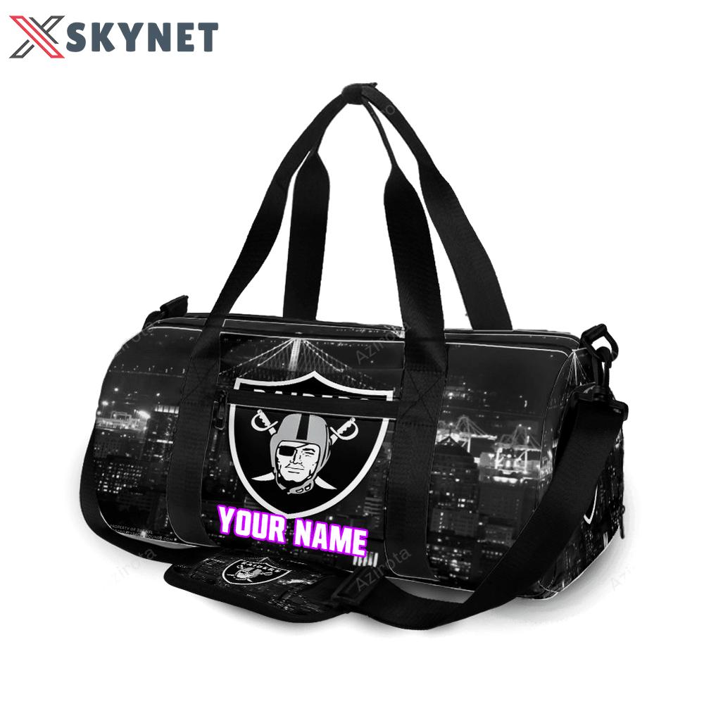 Las vegas raiders logo city2 personalized name travel bag gym bag 1241 Travel Bag