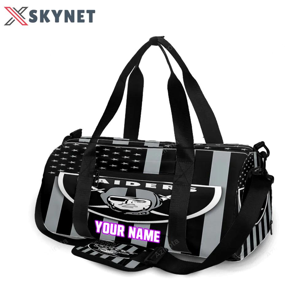 Las vegas raiders logo flag personalized name travel bag gym bag 1784 Travel Bag