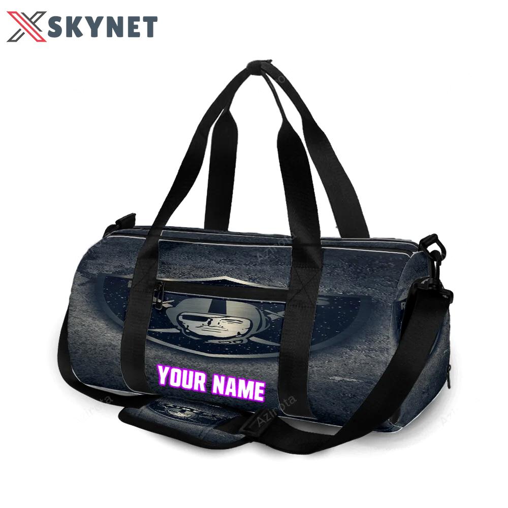 Las vegas raiders logo on the wall personalized name travel bag gym bag 186 Travel Bag