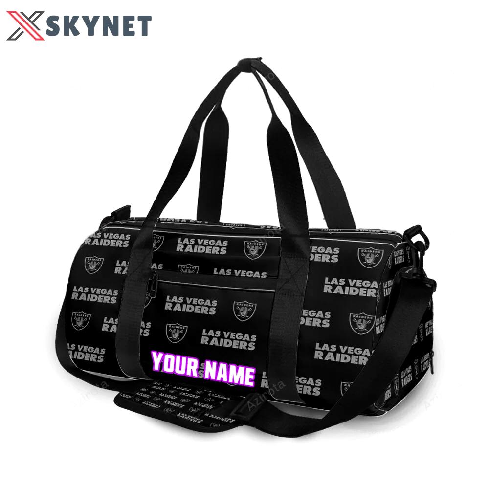 Las vegas raiders logo pattern13 personalized name travel bag gym bag 424 Travel Bag