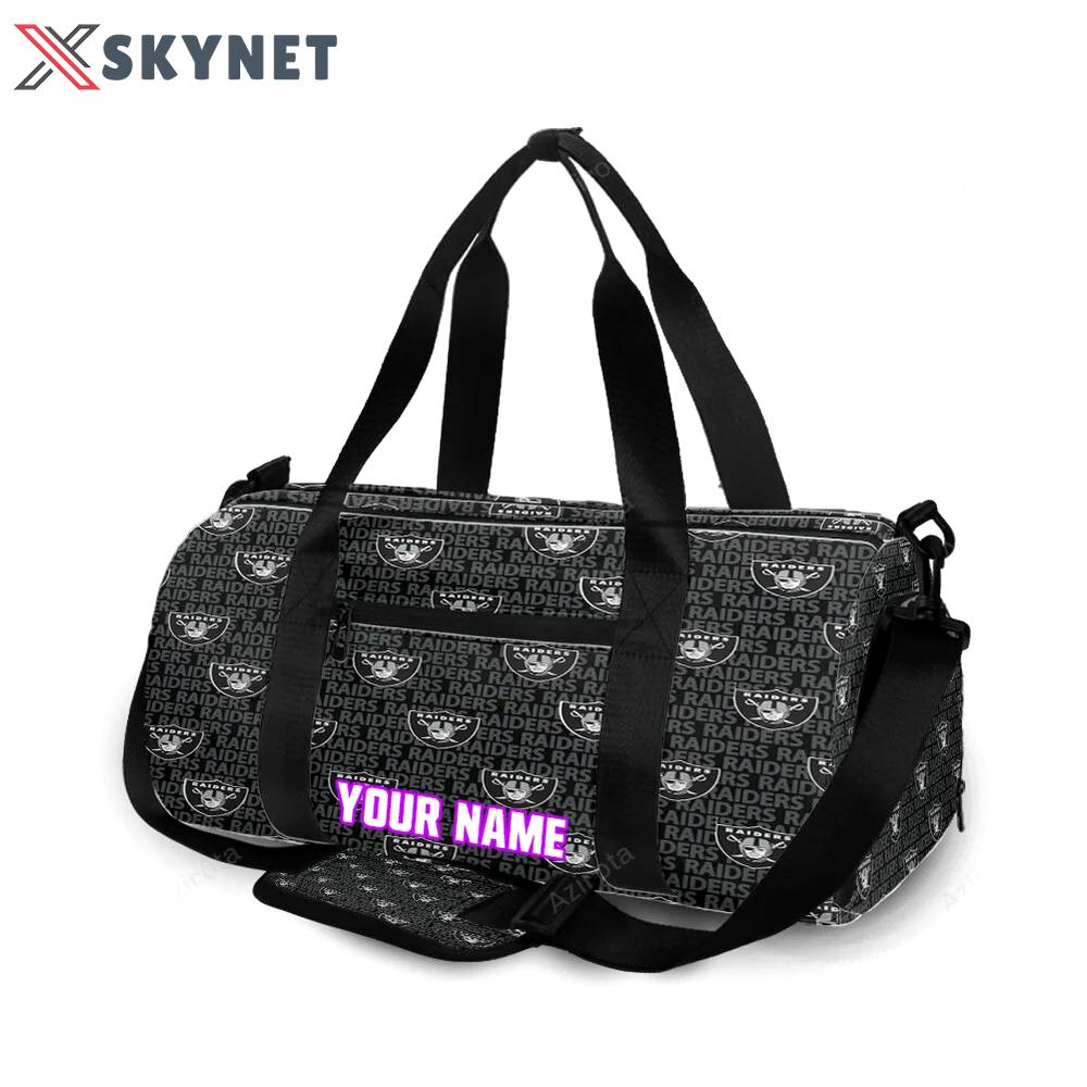Las vegas raiders logo pattern7 personalized name travel bag gym bag 124 Travel Bag