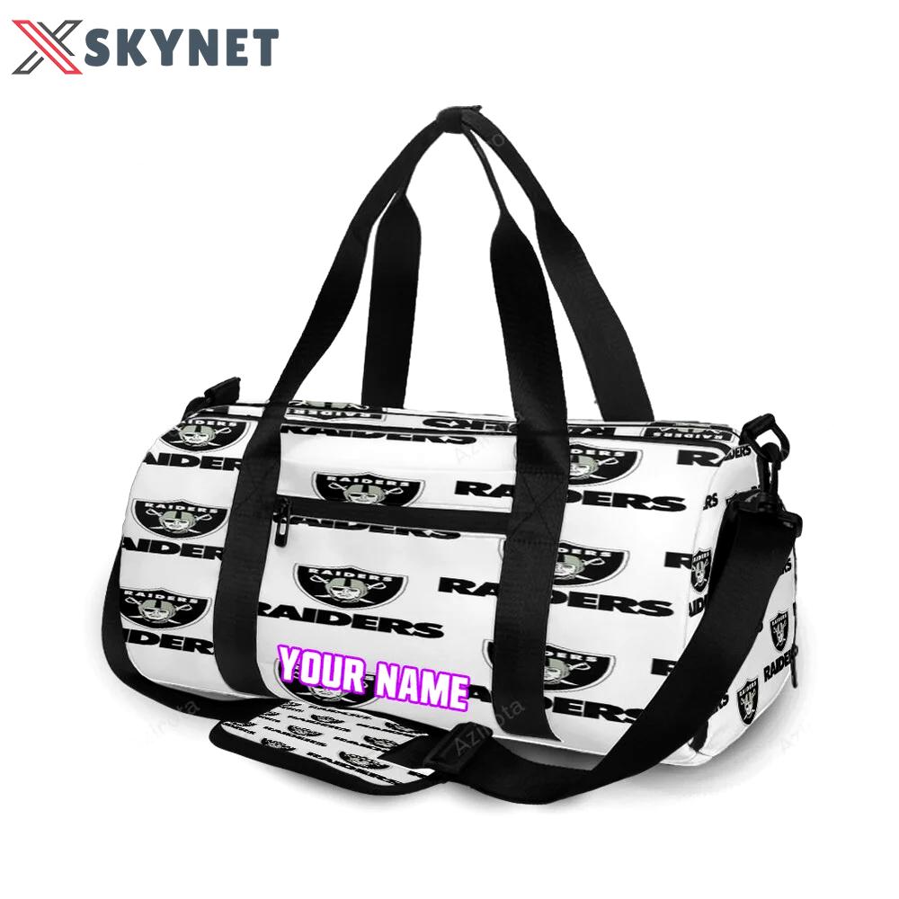 Las vegas raiders logo pattern8 personalized name travel bag gym bag 1330 Travel Bag