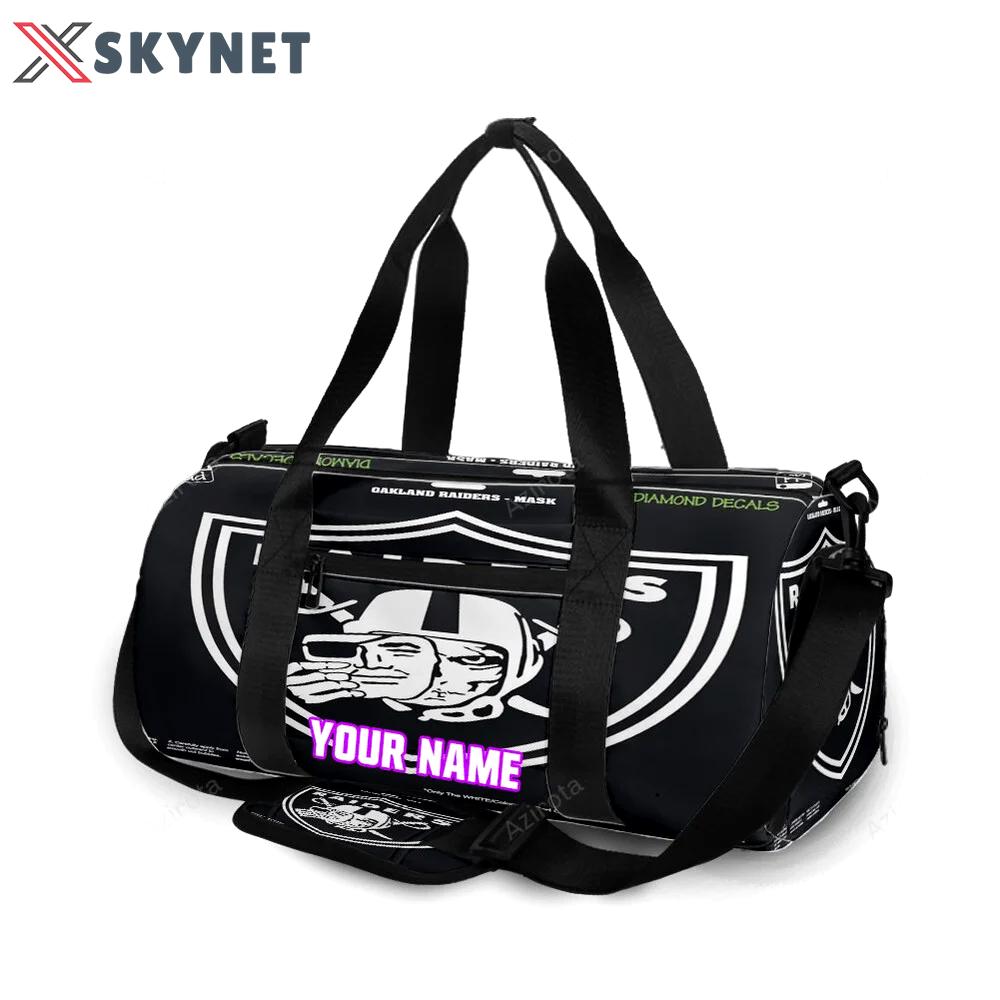 Las vegas raiders mask skull personalized name travel bag gym bag 626 Travel Bag