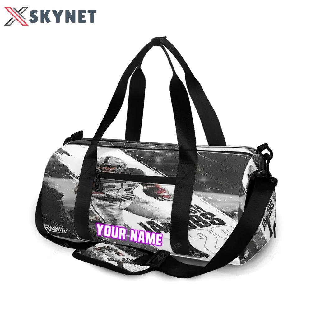 Las vegas raiders tom brady 12 v3 personalized name travel bag gym bag 1821 Travel Bag