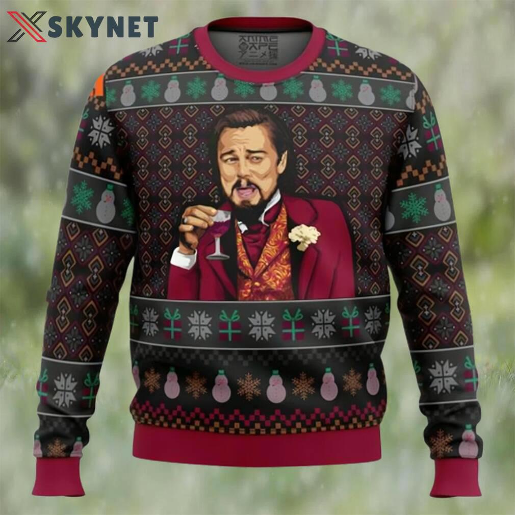 Laughing leo dicaprio meme ugly christmas sweater Christmas Ugly Sweater