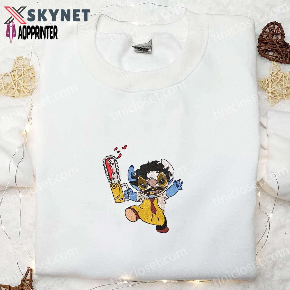 Leatherface stitch cosplay shirt texas chainsaw massacre characters hoodie spooky sweatshirt Embroidered Shirt