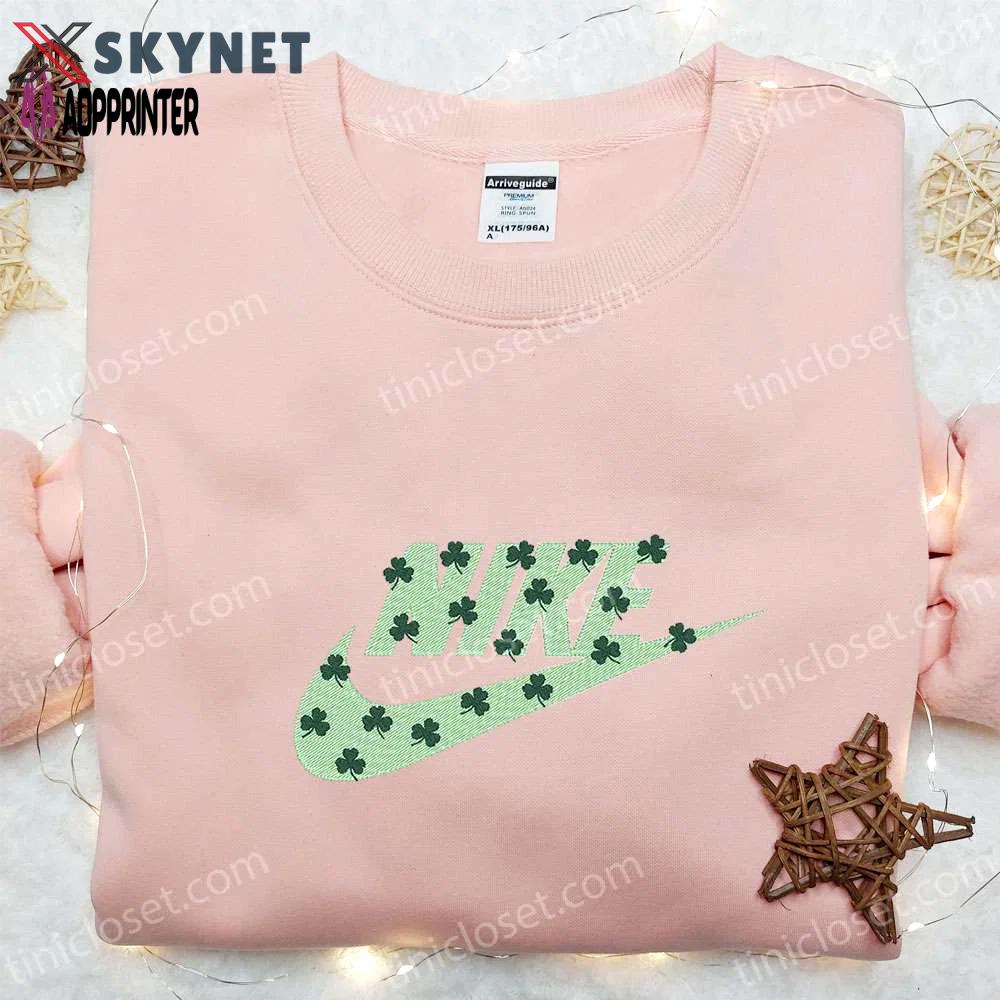 Leaves x nike embroidered hoodie – patrick s day sweatshirt custom design Embroidered Shirt