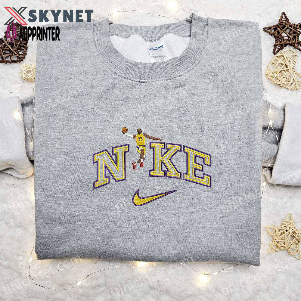 Lebron james x nike nba sport embroidered shirt – lakers & custom options Embroidered Shirt