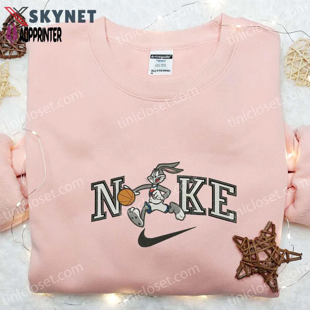 Looney tunes bugs bunny basketball x nike shirt – cartoon embroidered nike inspired Embroidered Shirt