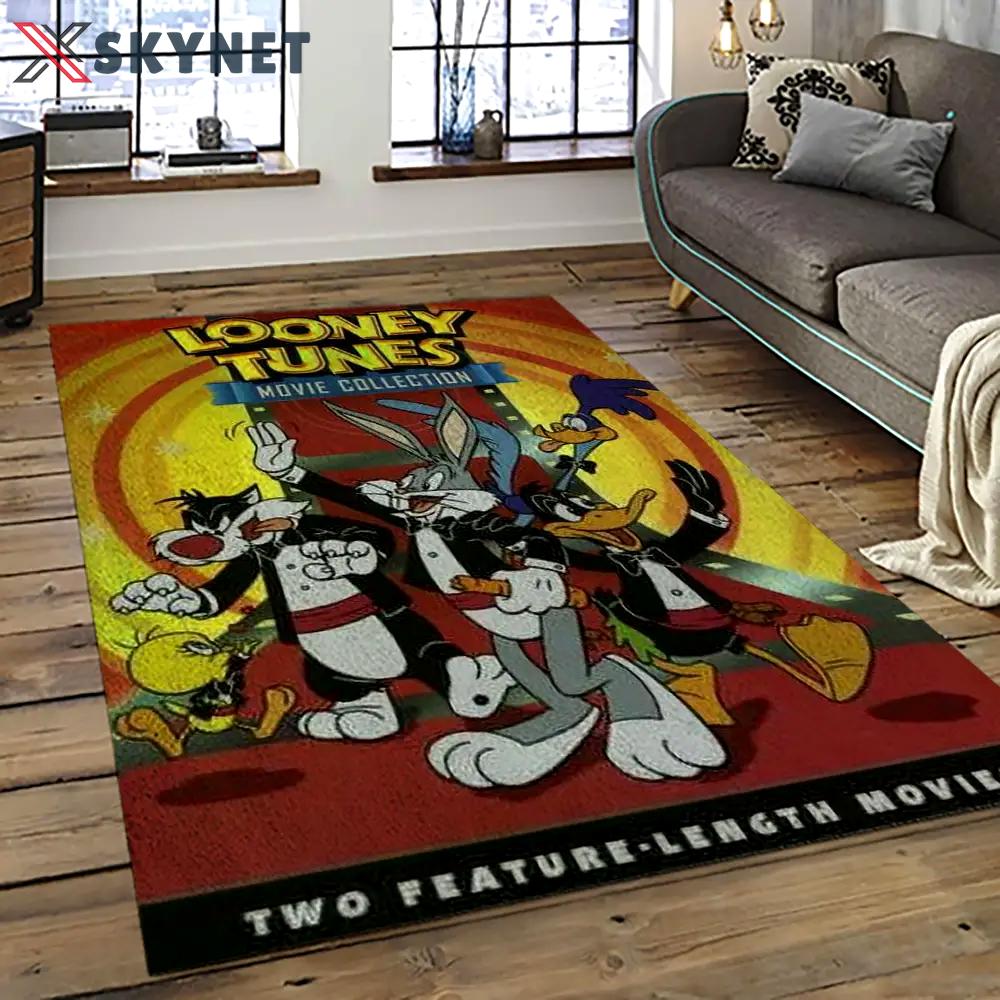 Looney tunes characters cartoon movie carpet rectangle area rug for living room bedroom decor lt34 Rectangle Rug