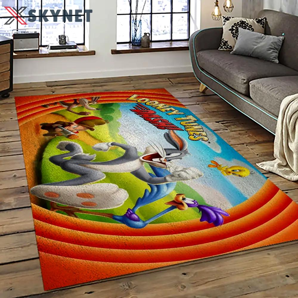 Looney tunes characters cartoon movie carpet rectangle area rug for living room bedroom decor lt38 Rectangle Rug