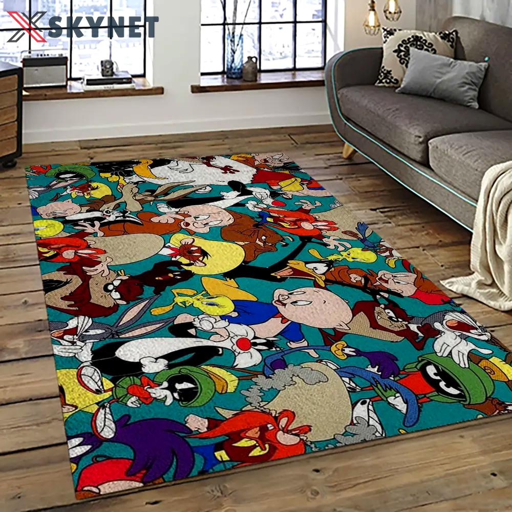 Looney tunes characters cartoon movie carpet rectangle area rug for living room bedroom decor lt45 Rectangle Rug