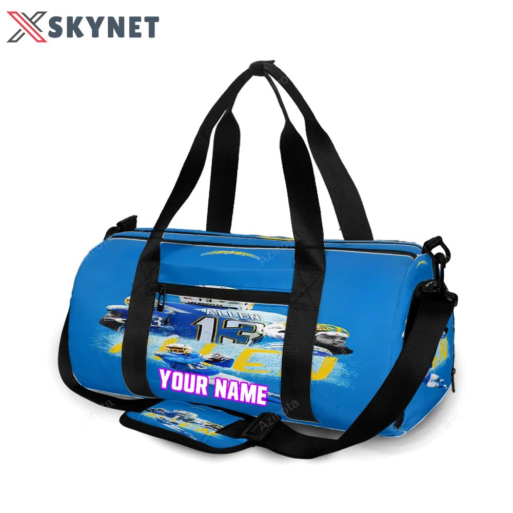 Los angeles chargers 13 allen v19 personalized name travel bag gym bag 969 Travel Bag