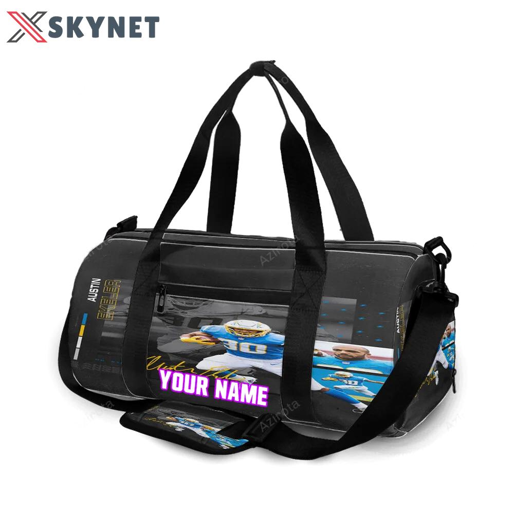 Los angeles chargers austin ekeler1 personalized name travel bag gym bag 668 Travel Bag