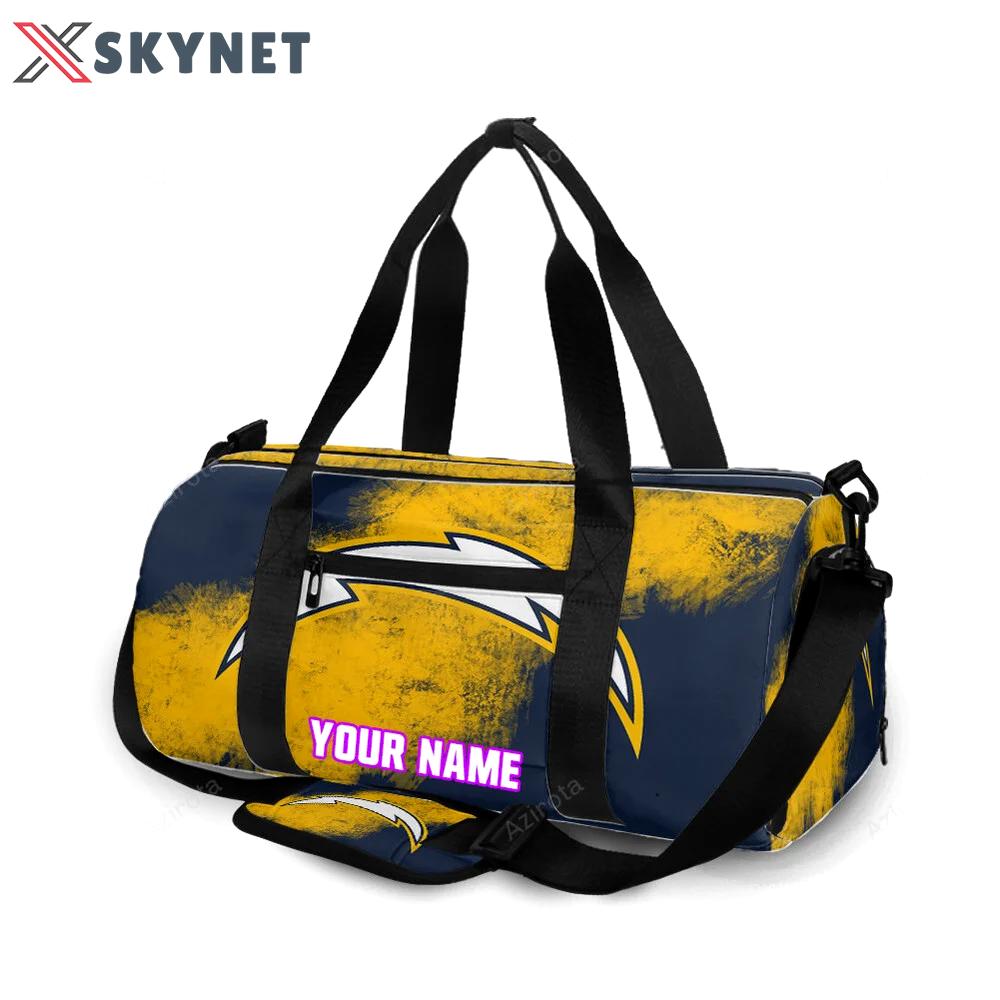 Los angeles chargers emblem v12 personalized name travel bag gym bag 1787 Travel Bag