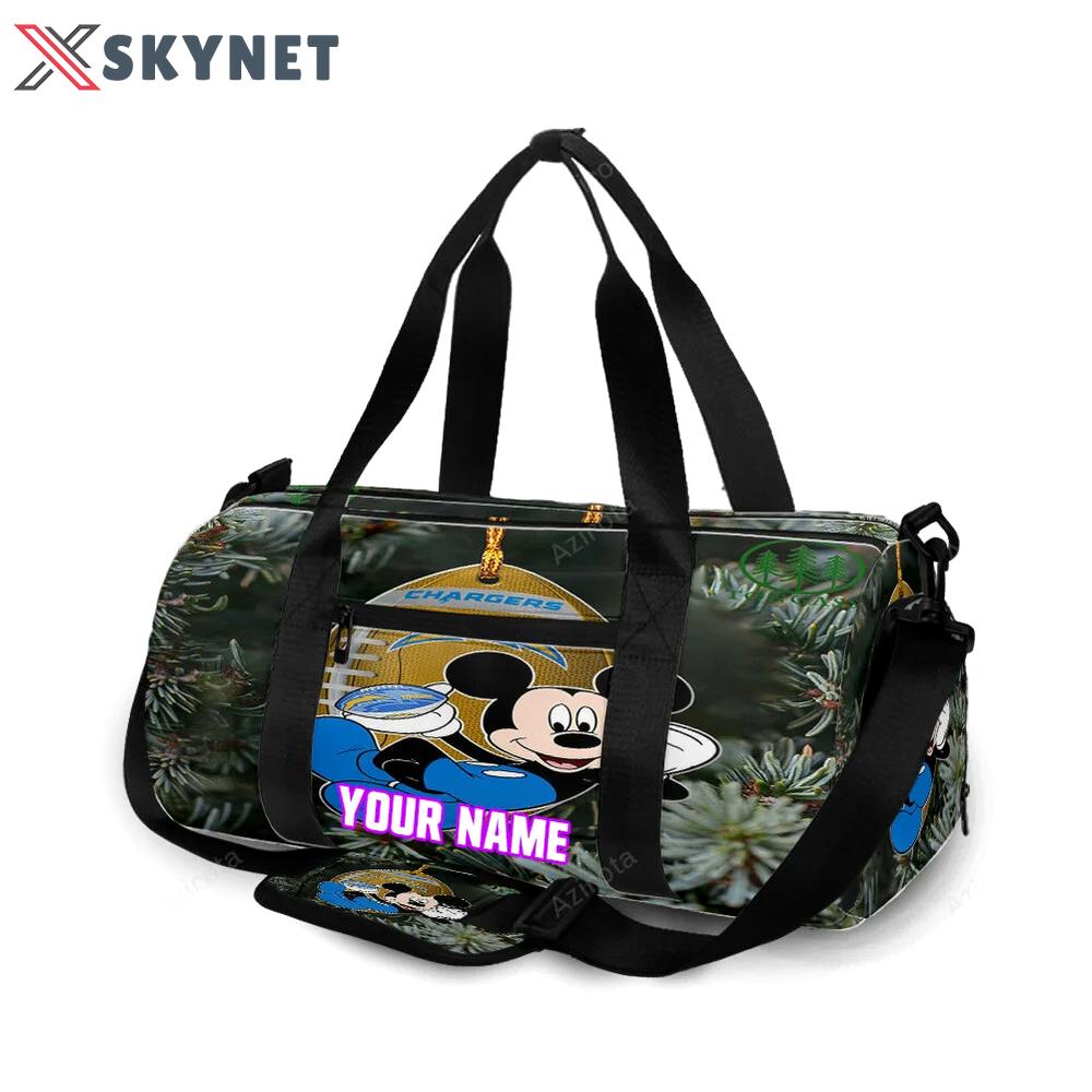 Los angeles chargers mickey v45 personalized name travel bag gym bag 19 Travel Bag