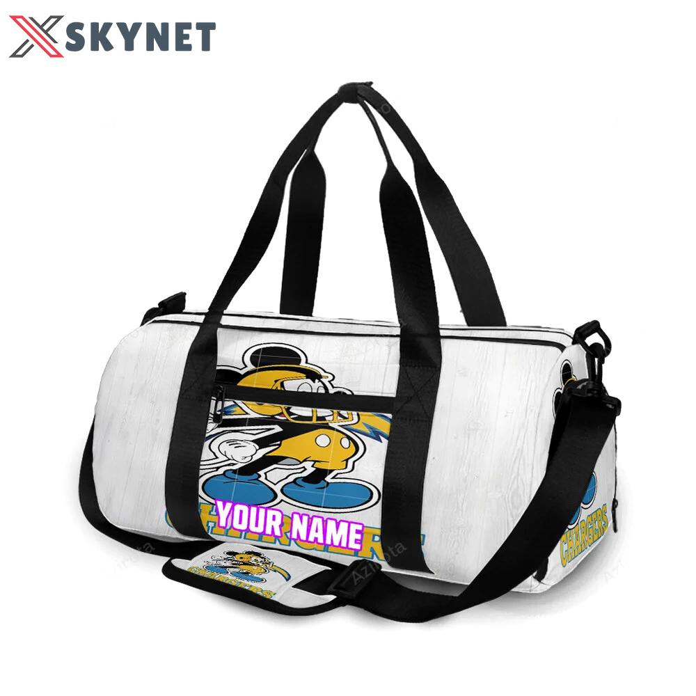 Los angeles chargers mickey v46 personalized name travel bag gym bag 53 Travel Bag