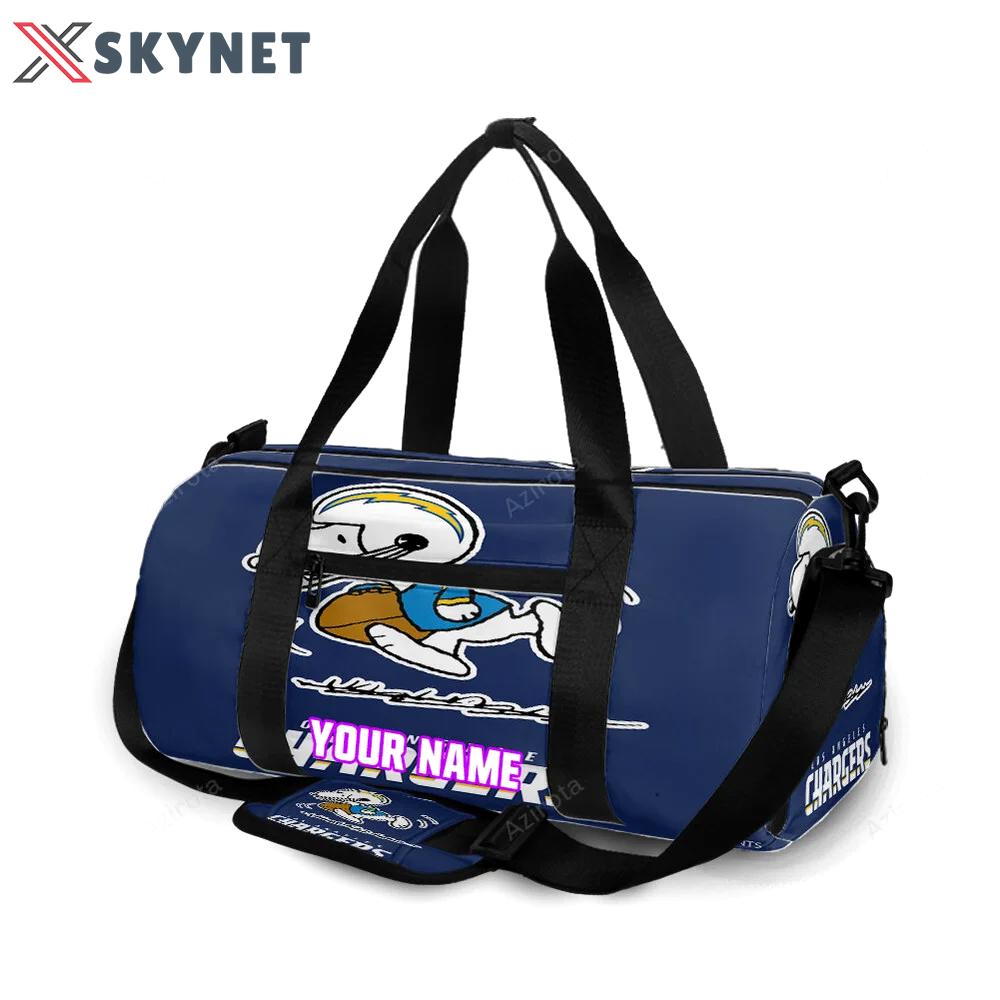 Los angeles chargers snoopy v49 personalized name travel bag gym bag 1688 Travel Bag