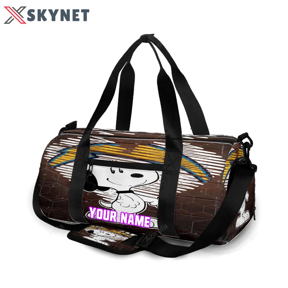 Los angeles chargers snoopy v51 personalized name travel bag gym bag 38 Travel Bag