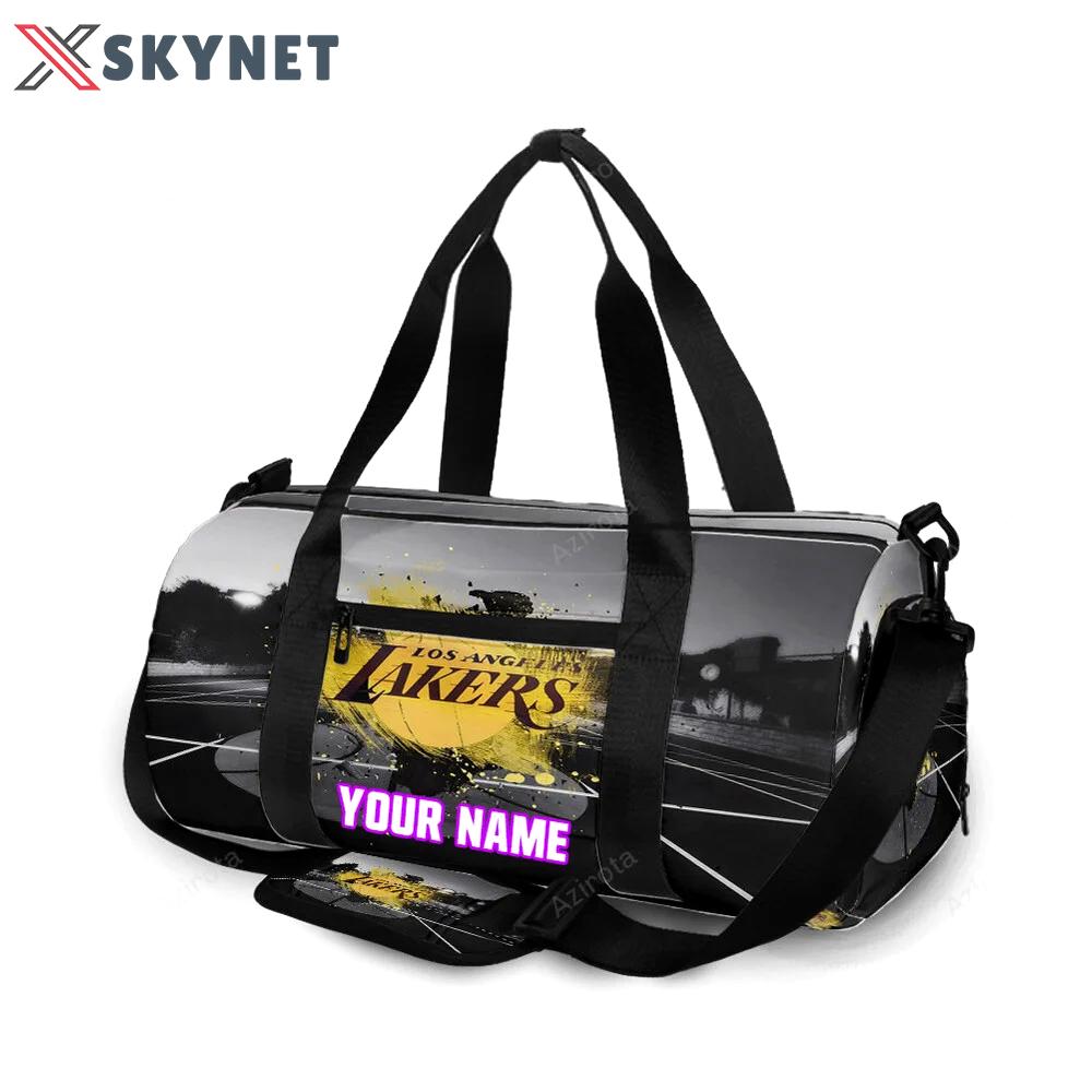 Los angeles lakers emblem v38 personalized name travel bag gym bag 471 Travel Bag