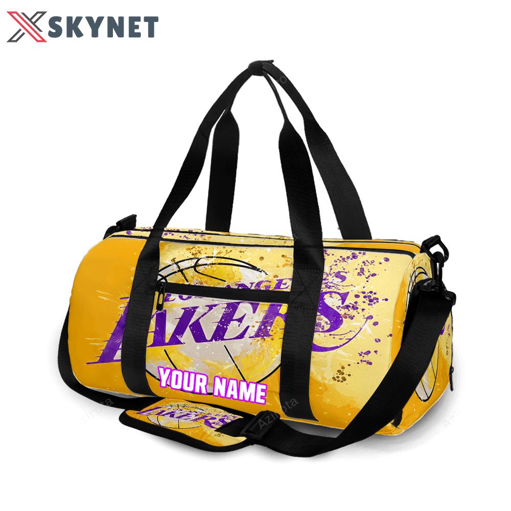 Los angeles lakers painting v1 personalized name travel bag gym bag 1811 Travel Bag