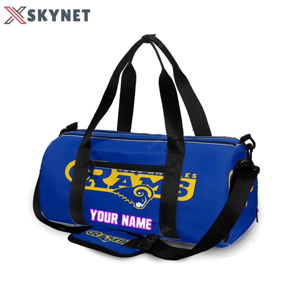 Los angeles rams blue yellow personalized name travel bag gym bag 1768 Travel Bag