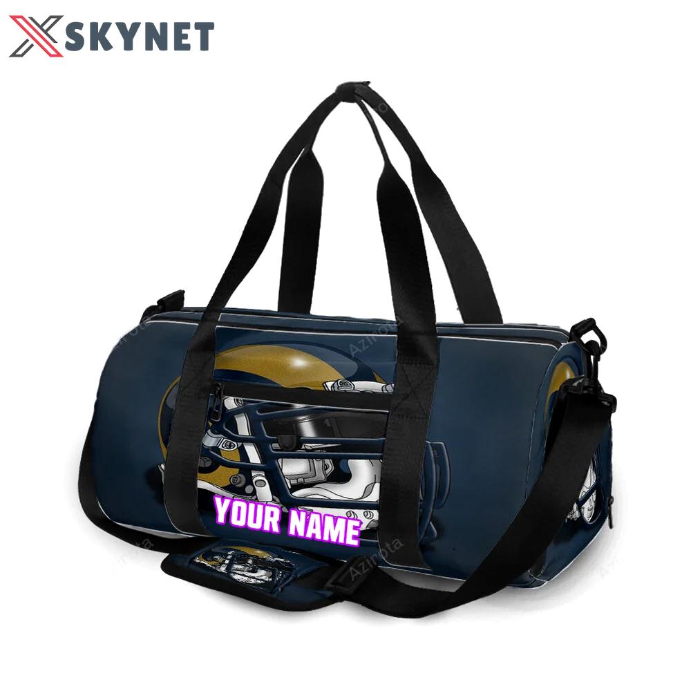 Los angeles rams helmet navy personalized name travel bag gym bag 234 Travel Bag
