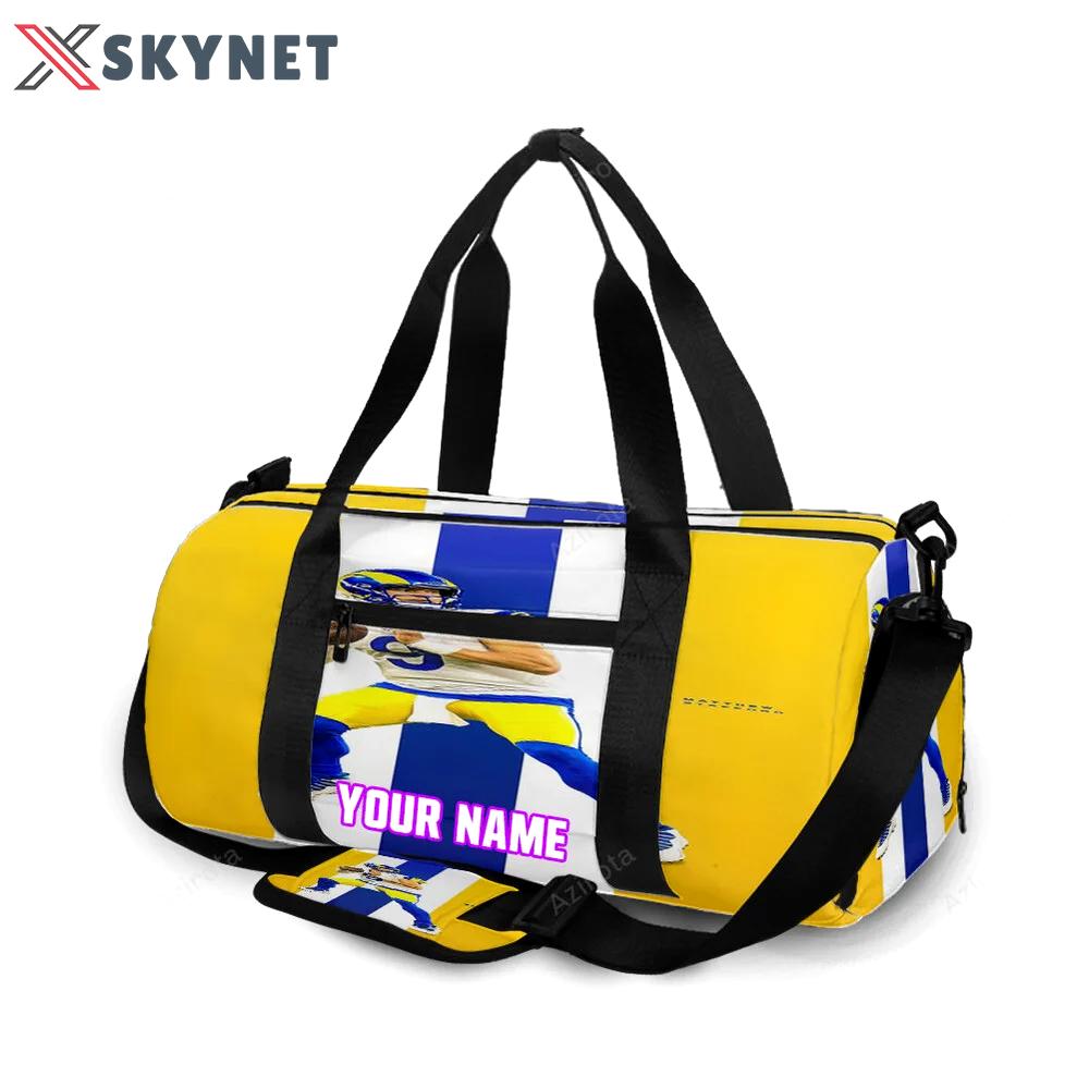 Los angeles rams matthew stafford1 personalized name travel bag gym bag 2099 Travel Bag