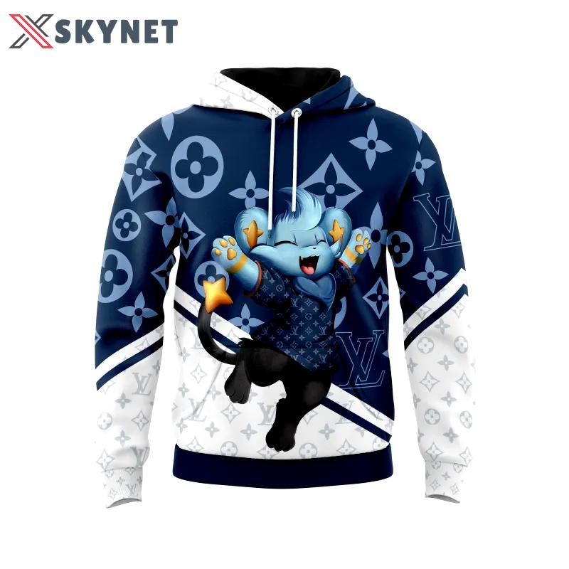 Louis vuitton animal white blue unisex hoodie outfit for men women luxury brand clothing special gift Hoodie 3D