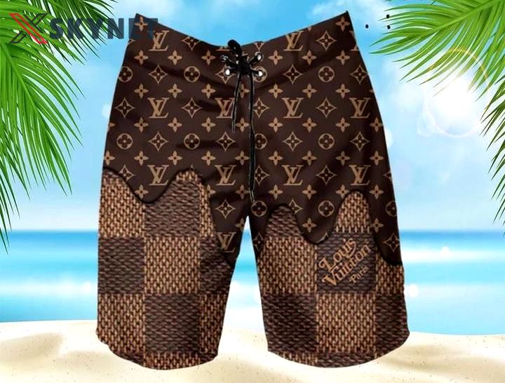 Louis vuitton brown fashion logo luxury brand shorts for men luxury summer outfit trending 2023 52 Shorts For Ment