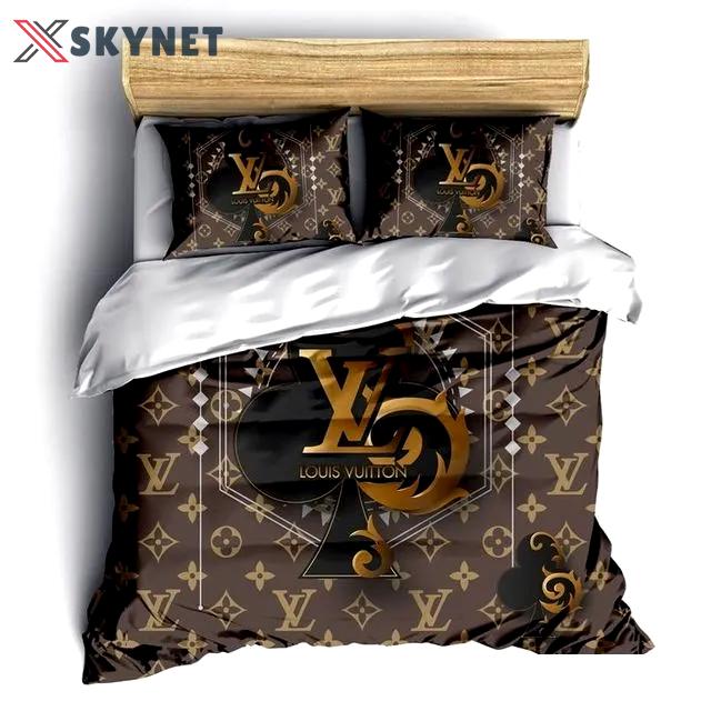Louis vuitton card logo type 80 Bedding Sets duvet bedclothes home decor covers bedspread bed linen premium fashion brand sheets hyperbeast Bedroom luxury ideas blankets