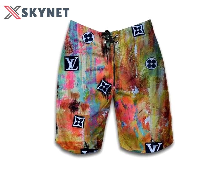 Louis vuitton colorful fashion logo luxury brand shorts for men luxury summer outfit trending 2023 42 Shorts For Ment