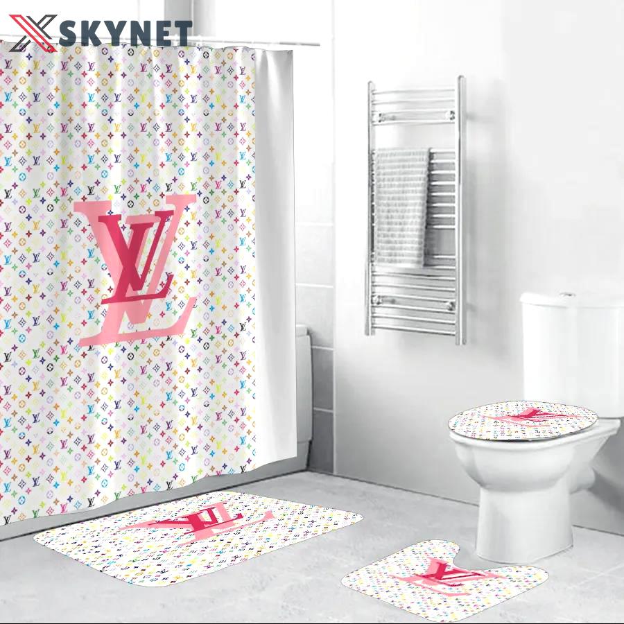 Louis vuitton colorful luxury fashion brand hypebeast bath mat bathroom sets home decor Bathroom Set