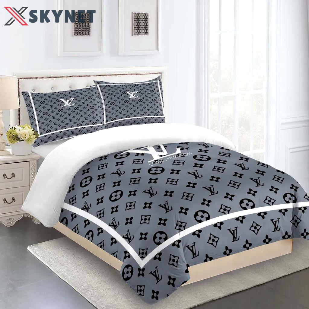 Louis vuitton fashion logo limited luxury brand bedding sets, bedroom decor , thanksgiving decorations for home 22 best luxury bed sets gift thankgivings and christmas Bedding Sets