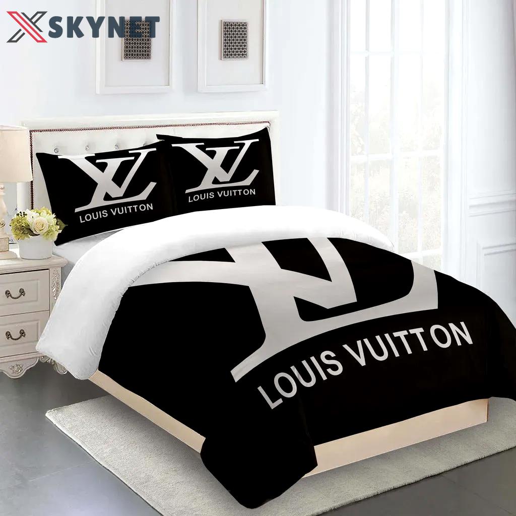Louis vuitton fashion logo limited luxury brand bedding sets, bedroom decor , thanksgiving decorations for home 23 best luxury bed sets gift thankgivings and christmas Bedding Sets